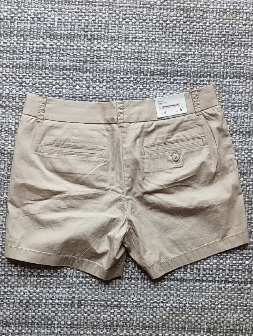 Classic Women's Tan Tailored Shorts Cotton - Picture 2 of 7